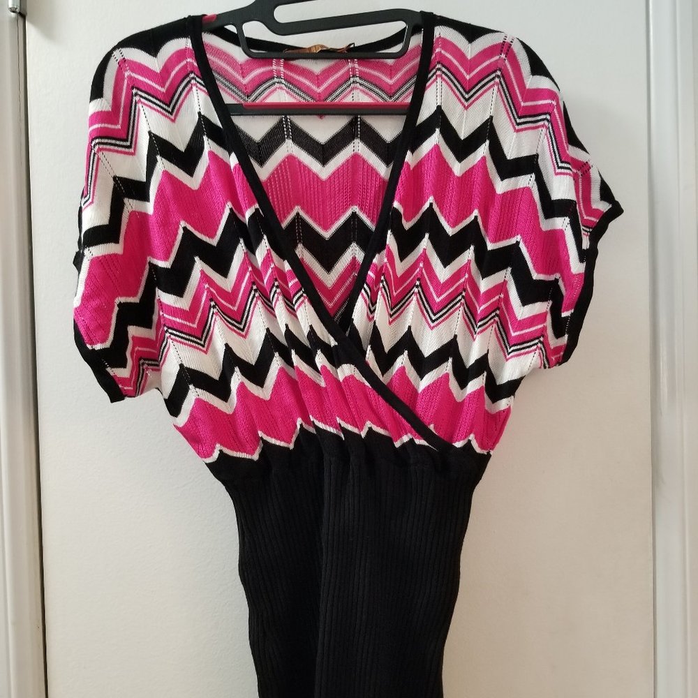 dolman cross front shorts sleeve knitted sweater with ribbed bottom